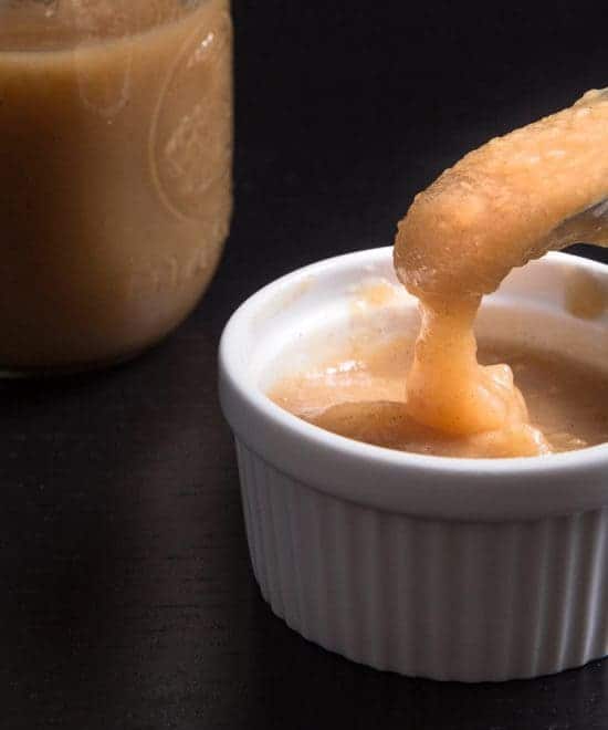 Easy Instant Pot Applesauce - 5 mins prep + 6 ingredients to make. Imagine a sweet, warm, cinnamon-spiced homemade apple pie filling. Enjoy this smooth applesauce as a side or dessert. Don't just save it for Thanksgiving!