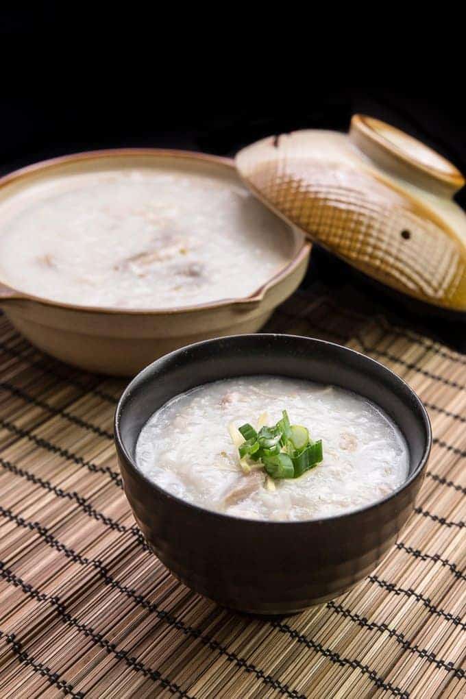 Instant Pot Chicken Congee (Rice Porridge or Jook) in Pressure Cooker