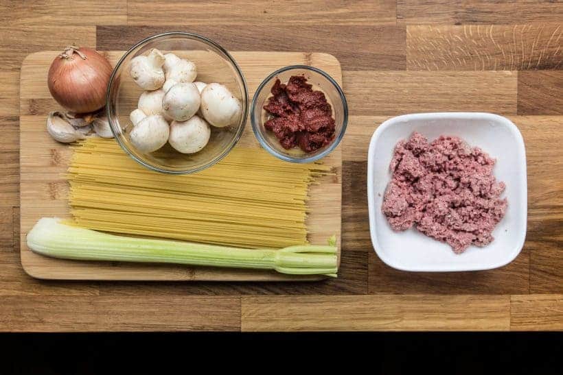Easy One Pot Pressure Cooker Spaghetti Bolognese Recipe Ingredients