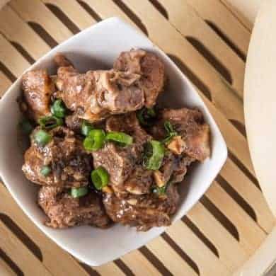 5 mins prep to make this popular dim sum pressure cooker spare ribs with black bean sauce. Tender, moist, and juicy pork spare ribs is perfect over rice.