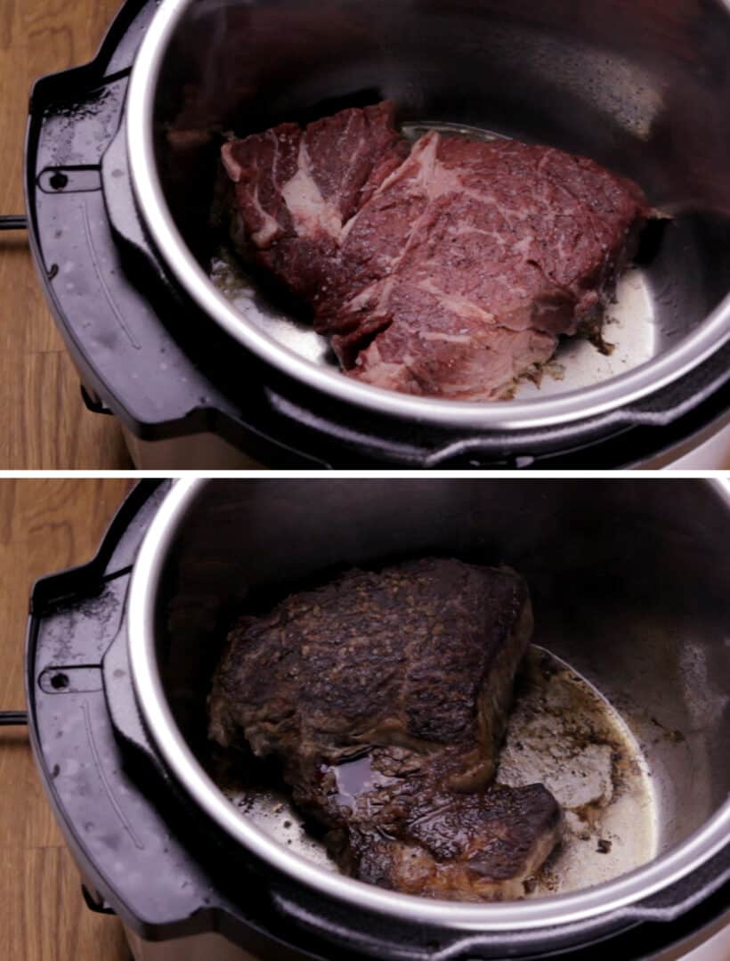 brown chuck roast in Instant Pot    #AmyJacky #InstantPot #PressureCooker #beef #recipes 