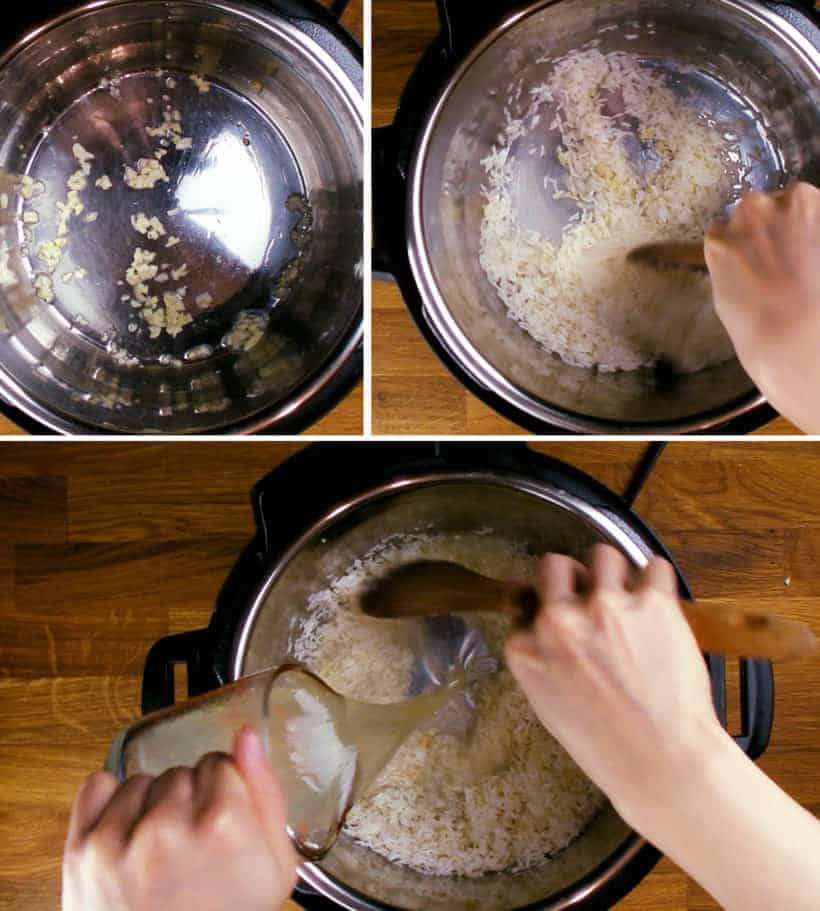 Instant Pot Hainan Chicken Rice: pressure cook jasmine rice in hainan chicken stock   #AmyJacky #InstantPot #PressureCooker #recipe #asian #chinese #chicken #rice