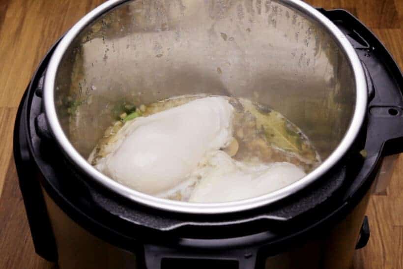 pressure cooked chicken breasts in Instant Pot  #AmyJacky #InstantPot #PressureCooker #recipe #chicken #soup