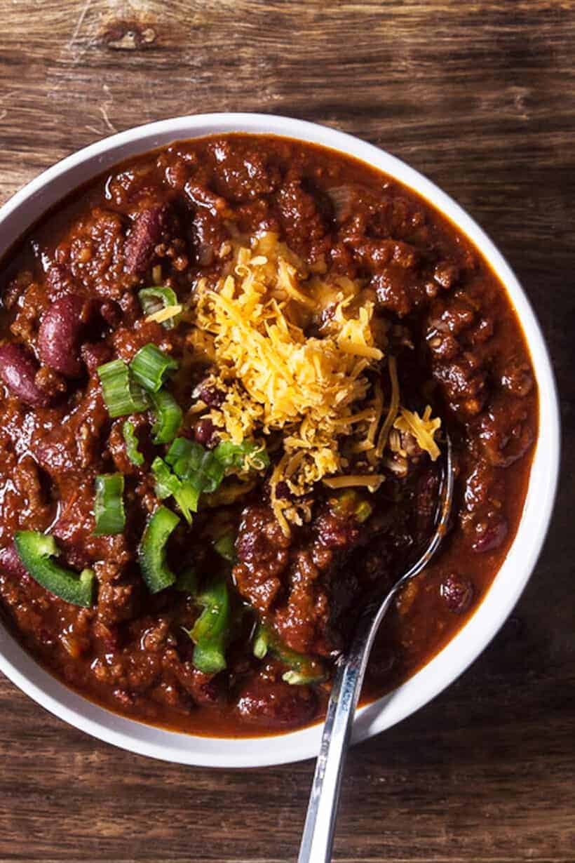 The BEST Instant Pot Chili - Garnish & Glaze