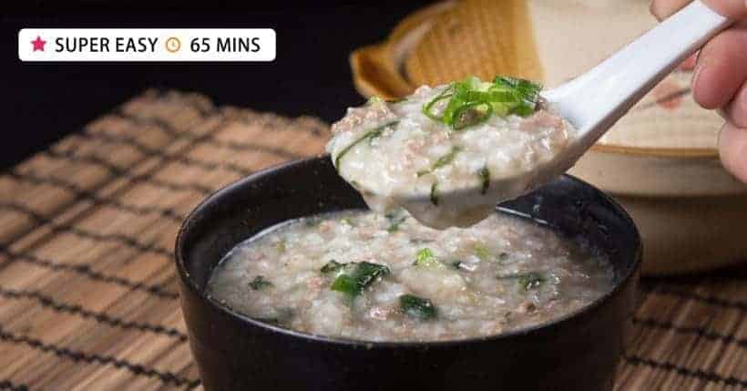 Minced Beef & Spinach congee