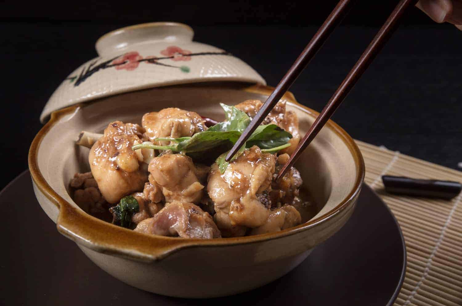 Classic Taiwanese Instant Pot Three Cup Chicken Recipe (San Bei Ji) 三杯鷄: tender chicken in fragrant, savory-spiced, slightly sweet secret sauce.