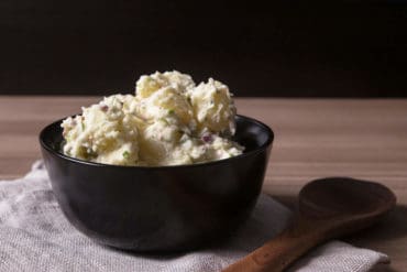 Easy Creamy Instant Pot Potato Salad Recipe (Pressure Cooker Potato Salad): cook potatoes & eggs together with no extra rack or bowl! A balance of rich flavors and textures.