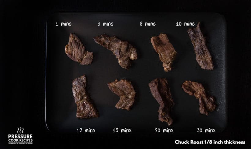 Instant Pot Chuck Roast Experiment: pressure cook 1/8 inches thick beef slices