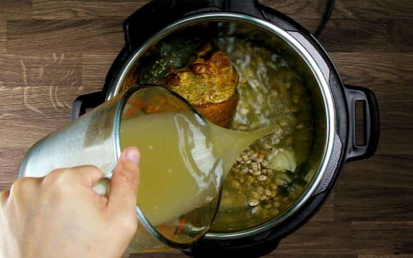 pour in unsalted chicken stock