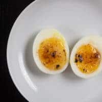 Instant Pot Egg Brûlée Recipe (Pressure Cooker Egg Brûlée): Make this 3-ingredient Egg Brulee to impress your guests! Simple yet fancy soft boiled egg hor d'oeuvres or appetizer. Perfect for holiday potlucks or parties!