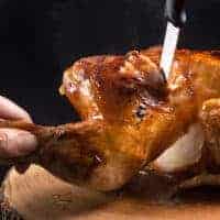 Instant Pot BBQ Whole Chicken Recipe (Pressure Cooker Whole Chicken): Make this 4-ingredient Life-Changing Instant Pot Whole Chicken in 3 Easy Steps! Tender, juicy chicken glazed with caramelized BBQ sauce. Super easy weeknight meal. #instantpot #instantpotrecipes #pressurecooker #pressurecookerrecipes #chicken #chickenrecipes #wholechicken