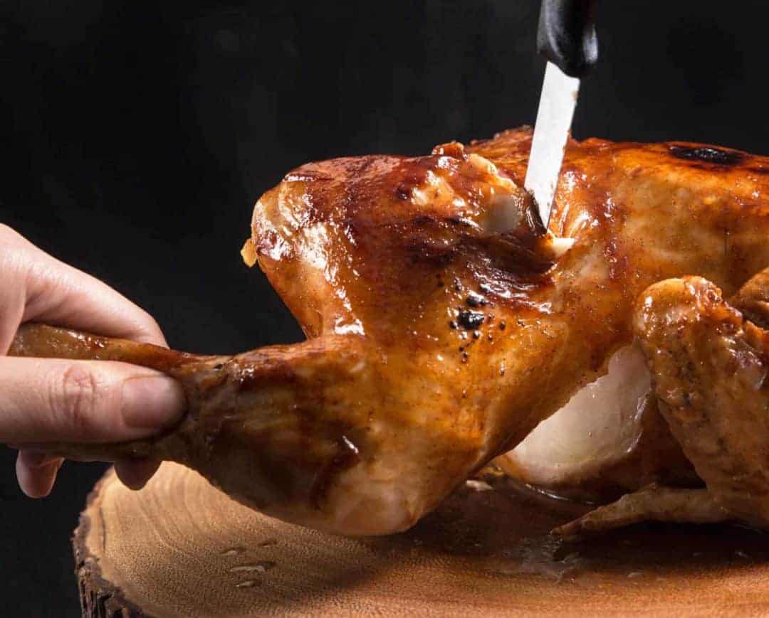 Instant Pot BBQ Whole Chicken Recipe (Pressure Cooker Whole Chicken): Make this 4-ingredient Life-Changing Instant Pot Whole Chicken in 3 Easy Steps! Tender, juicy chicken glazed with caramelized BBQ sauce. Super easy weeknight meal. #instantpot #instantpotrecipes #pressurecooker #pressurecookerrecipes #chicken #chickenrecipes #wholechicken