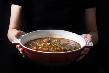 Make Mouthwatering Louisiana Instant Pot Gumbo Recipe (Pressure Cooker Gumbo): a hearty Southern pot of love packed with smoky-spicy Cajun, Creole flavors and rich aromas. Feed your crowd with this delicious party favorite - not just for Mardi Gras! #instantpot #instantpotrecipes #gumbo #pressurecooker #pressurecookerrecipes