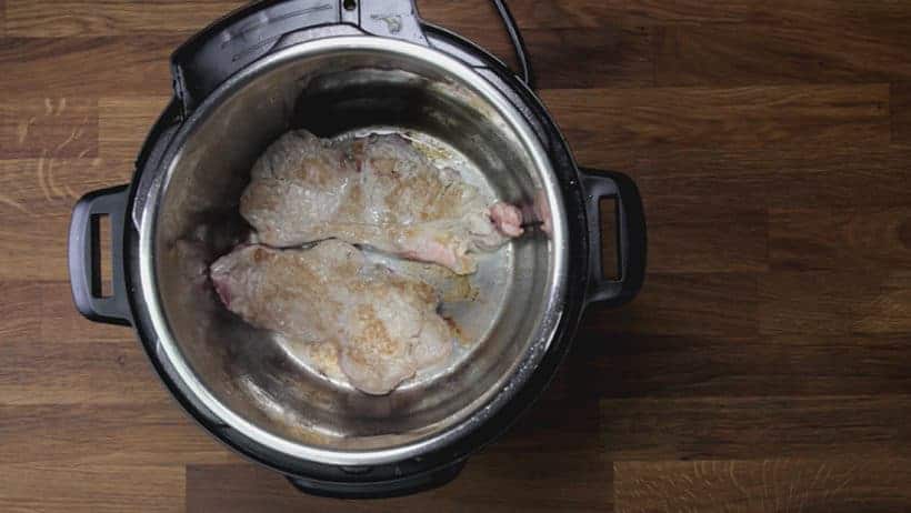 brown marinated pork chops