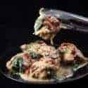 Creamy Instant Pot Tuscan Chicken Recipe (Pressure Cooker Tuscan Garlic Chicken): Make Italian-inspired tender chicken in simple yet richly balanced creamy garlic sauce with caramelized mushrooms and sweet sun-dried tomatoes. Crazy satisfying easy weeknight meal! #instantpot #instapot #pressurecooker #powerpressurecooker #instantpotrecipes #recipes #italianrecipes #chicken