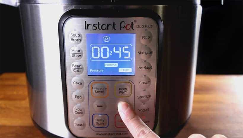 Instant Pot Pressure Cook at High Pressure for 45 minutes