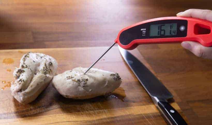 measure internal temperature with food thermometer