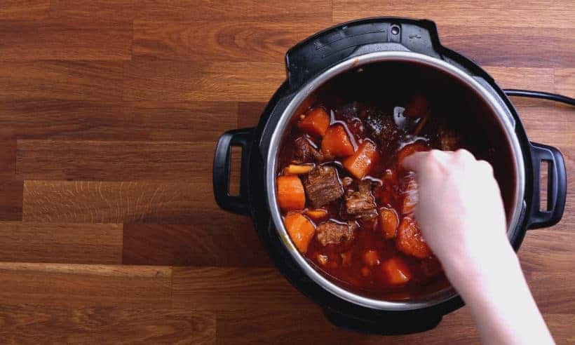 Instant Pot Bo Kho | Pressure Cooker Bo Kho | Instant Pot Vietnamese Beef Stew Recipe: bring sauce to a simmer and season with salt   #AmyJacky #InstantPot #PressureCooker #beef #asian #recipes 