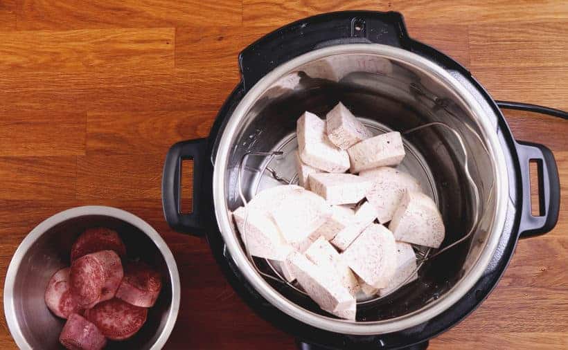 Instant Pot Taro: add taro chunks in Instant Pot Pressure Cooker  #AmyJacky #InstantPot #PressureCooker #recipes