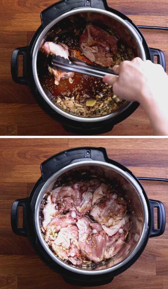 Vietnamese lemongrass chicken recipe: marinade chicken thighs in Instant Pot Pressure Cooker with homemade lemongrass marinade  #AmyJacky #InstantPot #PressureCooker #recipes #chicken #asian