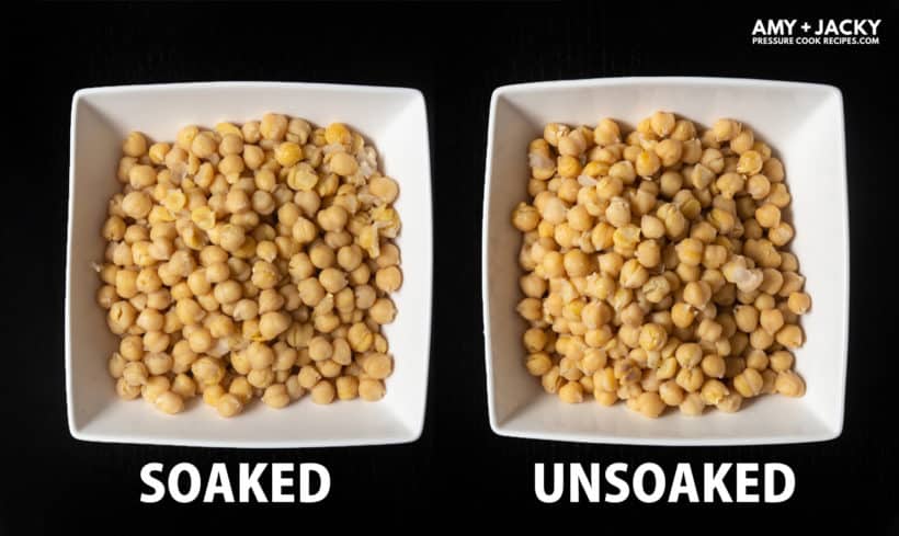 Instant Pot Chickpeas | Pressure Cooker Chickpeas | Garbanzo Beans: results for soak chickpeas vs. no soaked chickpeas  #AmyJacky #InstantPot #PressureCooker #recipes #beans