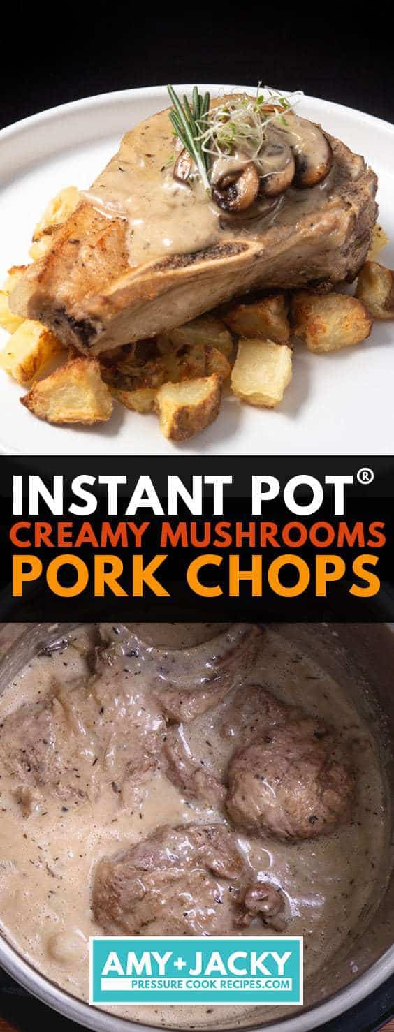 instant pot pork chops | pressure cooker pork chops | mushroom pork chops | pork chops with mushroom sauce | pork chop instant pot recipes | pork chop dinner | perfect pork chops | easy pork chops | best way to cook pork chops | juicy pork chops | instant pot pork recipes #AmyJacky #InstantPot #PressureCooker #recipes #easy #pork