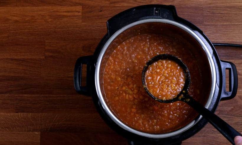 Make Lentil Soup in Instant Pot: season lentil soup in pressure cooker  #AmyJacky #InstantPot #PressureCooker #recipe #soup #beans