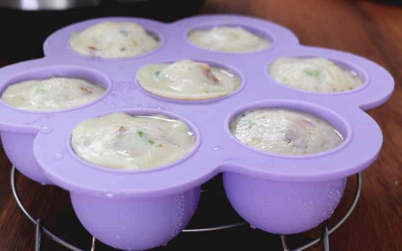 Instant Pot Starbucks Egg Bites: unwrap egg bites, then pop out egg bites from silicone mold  #AmyJacky #InstantPot #PressureCooker
