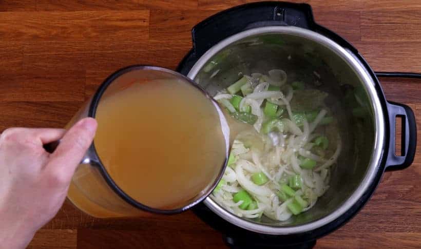 butternut squash instant pot soup: deglaze Instant Pot  #AmyJacky #InstantPot #PressureCooker #recipe #soup #vegetarian #healthy 