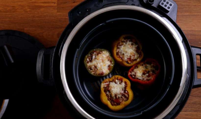 Air Fryer Stuffed Peppers    #AmyJacky #InstantPot #AirFryer #PressureCooker #recipe #beef #GroundBeef #rice