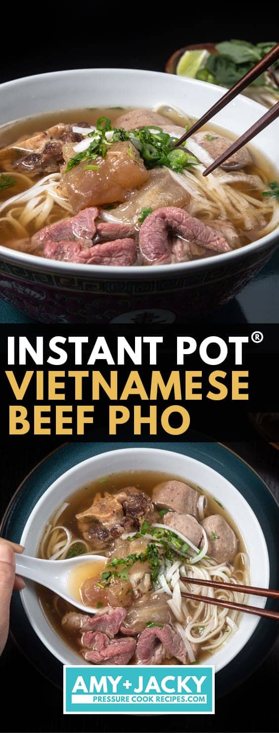 instant pot pho | instant pot pho recipe | instant pot pho beef | pressure cooker pho | instant pot beef pho | pho in instant pot | instant pot pho soup | instant pot pho broth #AmyJacky #InstantPot #PressureCooker #recipe #asian #vietnamese #soup #noodles