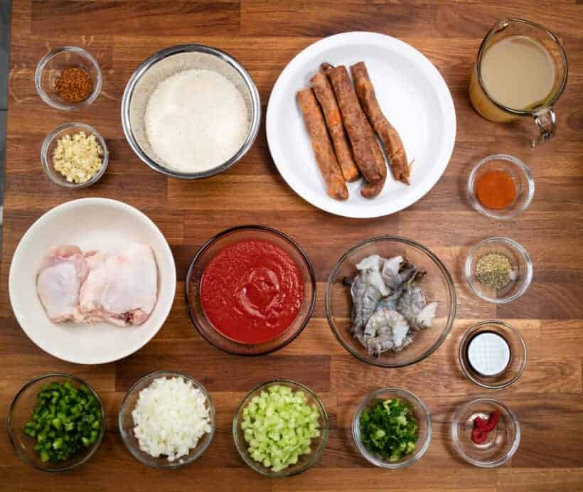 instant pot jambalaya ingredients  #AmyJacky #InstantPot #PressureCooker #recipe #chicken #sausage #shrimp #cajun