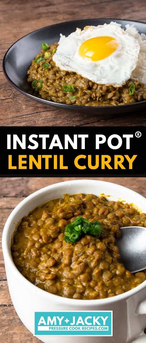 instant pot lentil curry | pressure cooker lentil curry | instant pot curried lentils | lentil curry recipe | coconut lentil curry | green lentil curry | brown lentil curry | easy lentil curry  #AmyJacky #InstantPot #PressureCooker #recipe #vegan #vegetarian