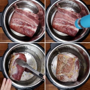 brown pork loin in Instant Pot #AmyJacky #InstantPot #PressureCooker #recipe #pork