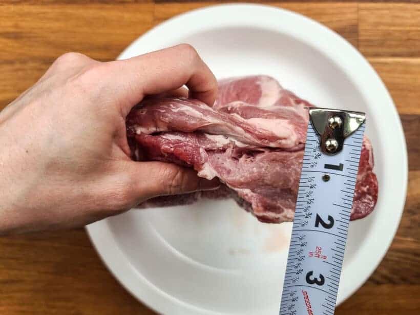 thickness of the pork loin  #AmyJacky #recipe #pork
