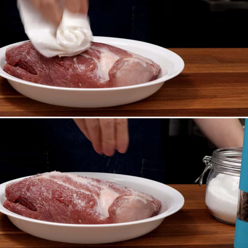 pat dry pork loin with a paper towel  #AmyJacky #pork #recipe