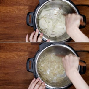 saute onions in Instant Pot #AmyJacky #InstantPot