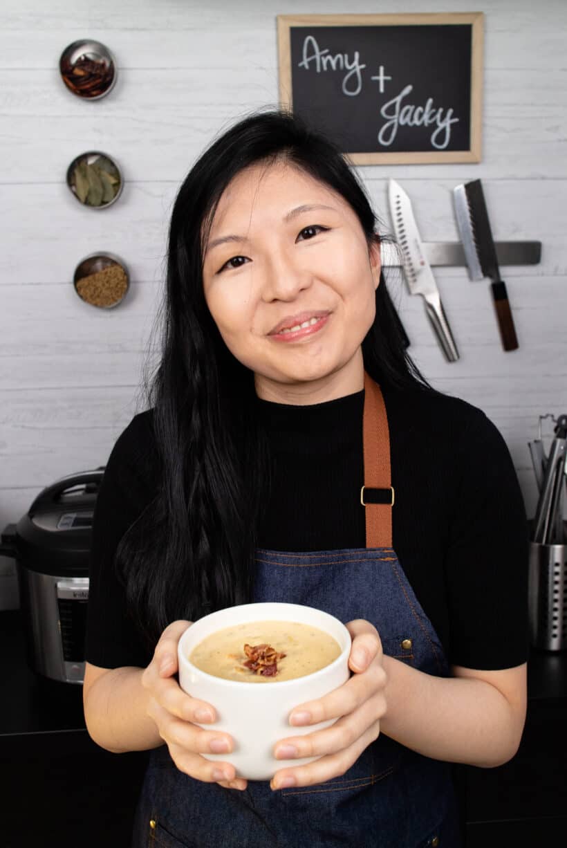 Amy Jacky with Clam Chowder