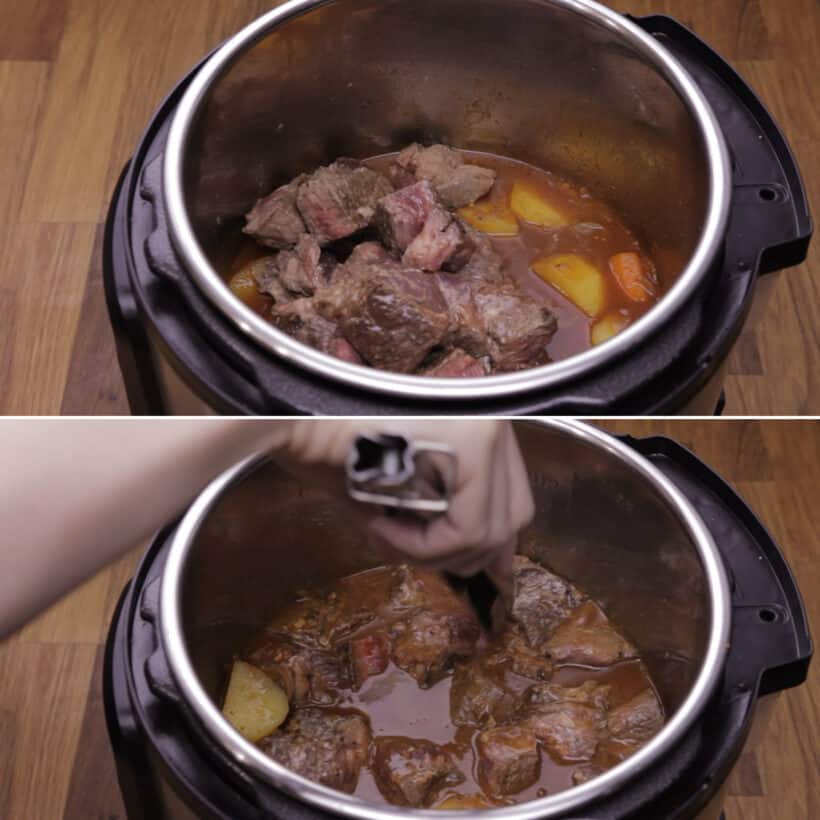 beef stew in Instant Pot