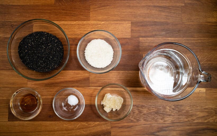 black sesame soup ingredients