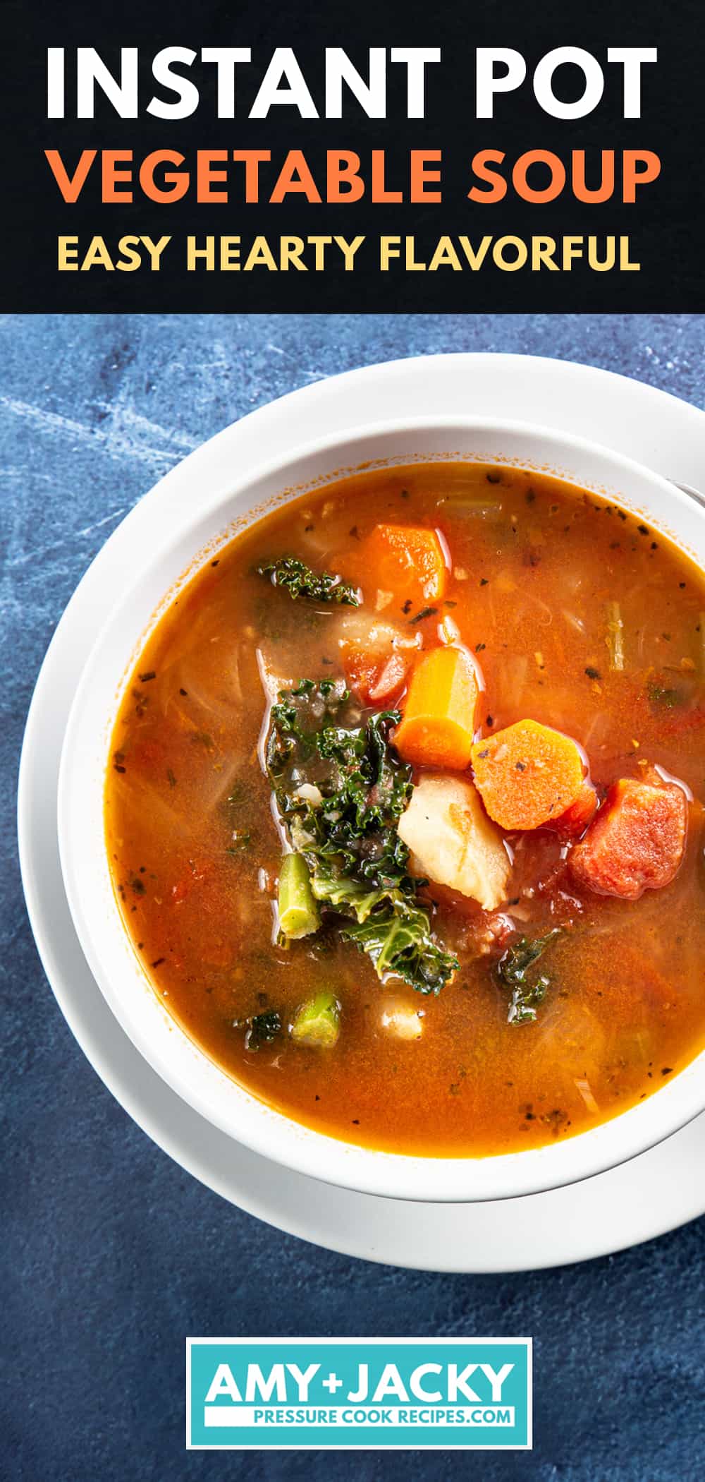Instant Pot Vegetable Soup (Instant Pot Veggie Soup): this savory-tangy Pressure Cooker Vegetable Soup is packed with flavors, nutrients, and satisfying textures. Comforting, healthy, yet deliciously easy-to-eat, feel-good vegetarian soup.