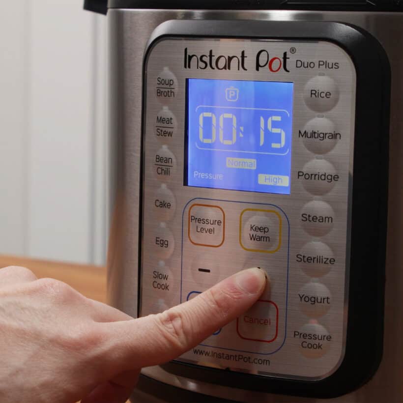 instant pot high pressure 15 minutes