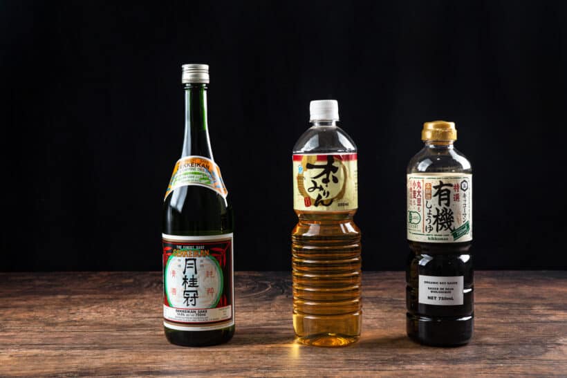 sake, mirin, Japanese soy sauce