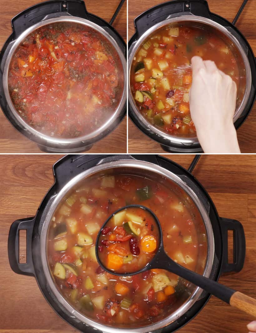 minestrone soup in Instant Pot