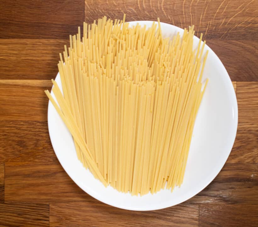 break spaghetti in half