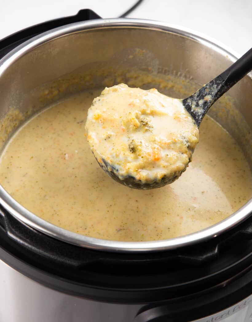 broccoli cheddar soup in Instant Pot