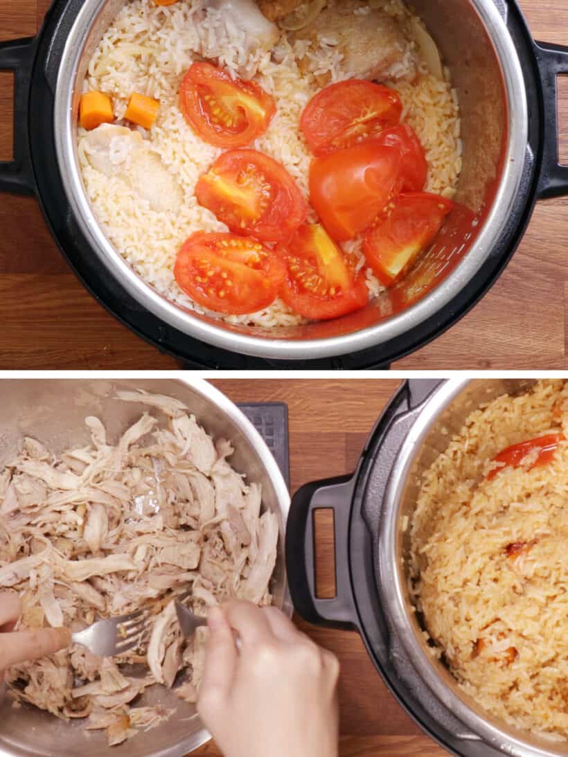 chicken and rice in Instant Pot