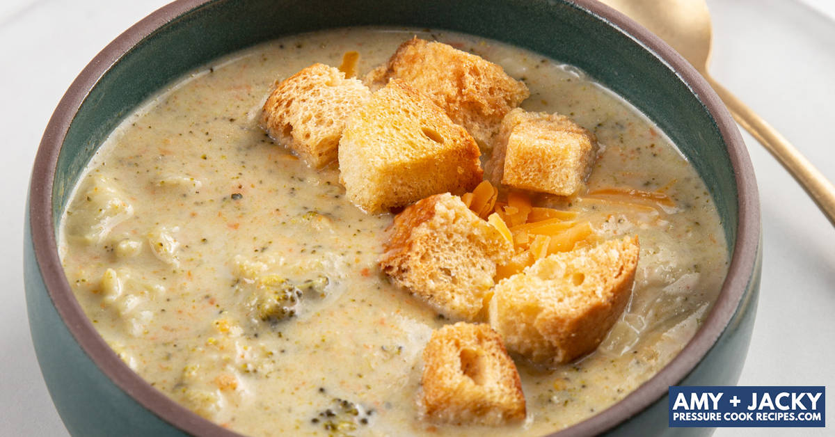 Instant Pot Creamy Broccoli Cheddar Soup | Tested by Amy + Jacky