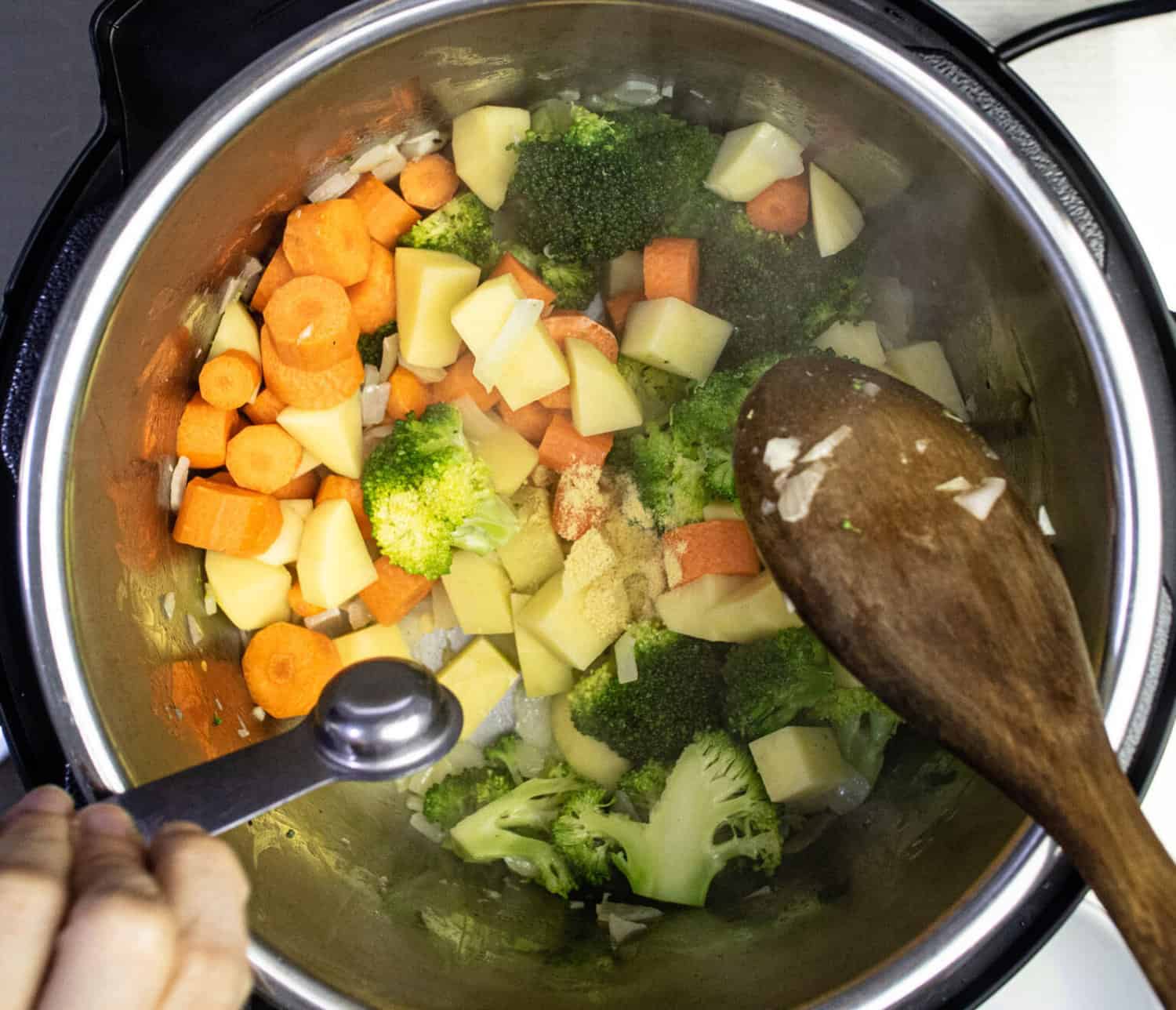Instant Pot Broccoli Cheddar Soup Tested by Amy + Jacky