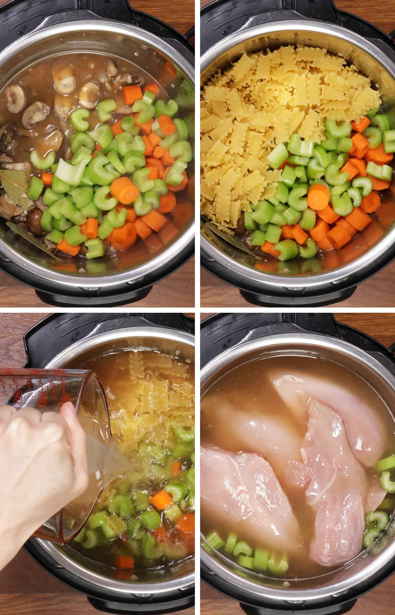 chicken noodle soup in Instant Pot